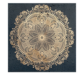 decori mattonelle con merletto in oro